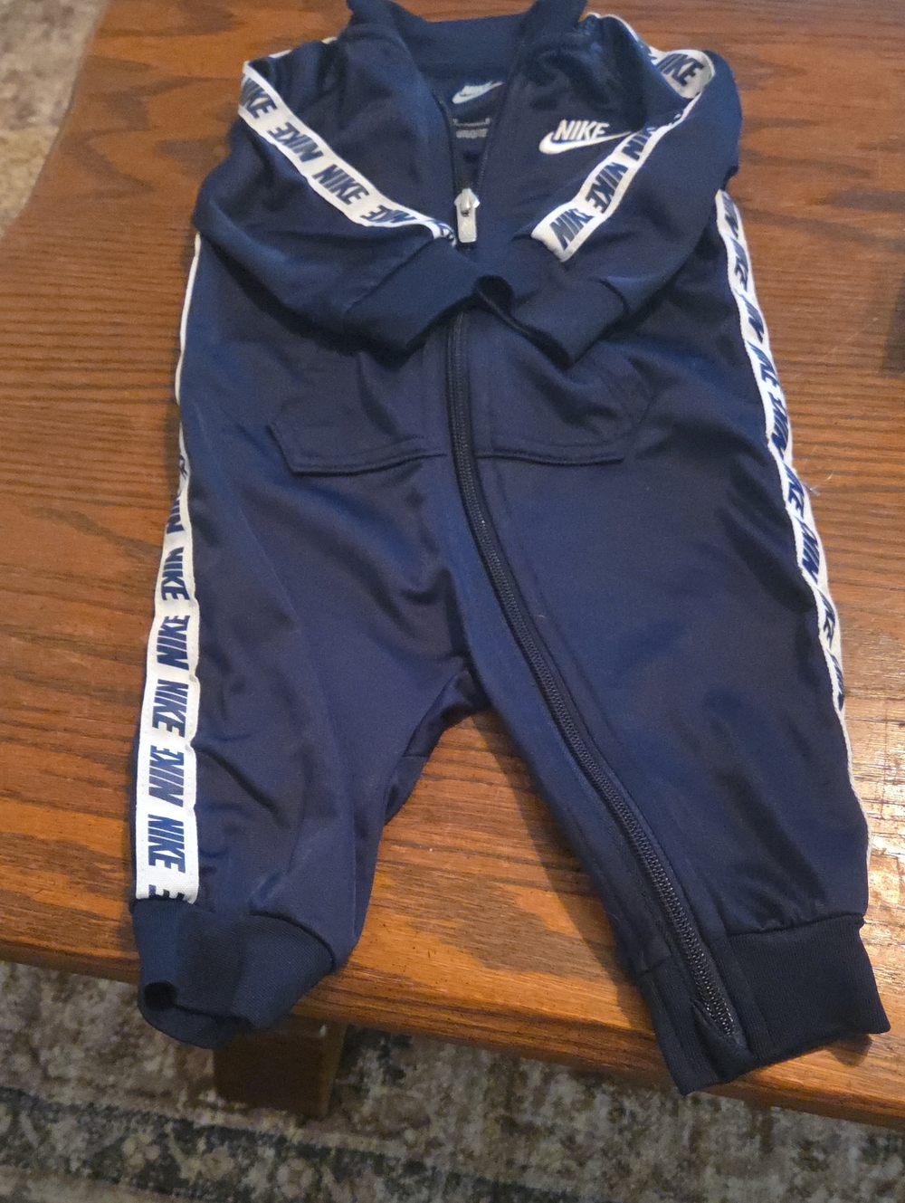 Nike Navy Jogger One-Piece with White Logo Tape